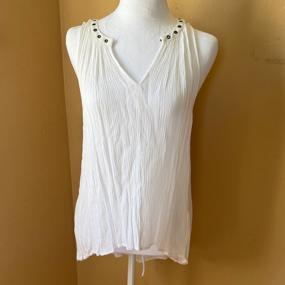 Mossimo Supply Co. White Tank Top with Studded Detail